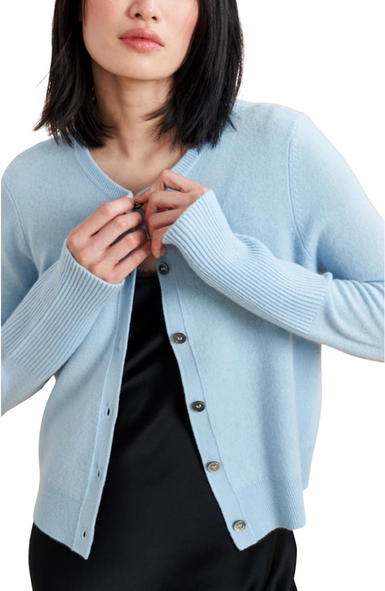 La Ligne Solid Lean Lines Cardigan, Alternate, color, Light Blue