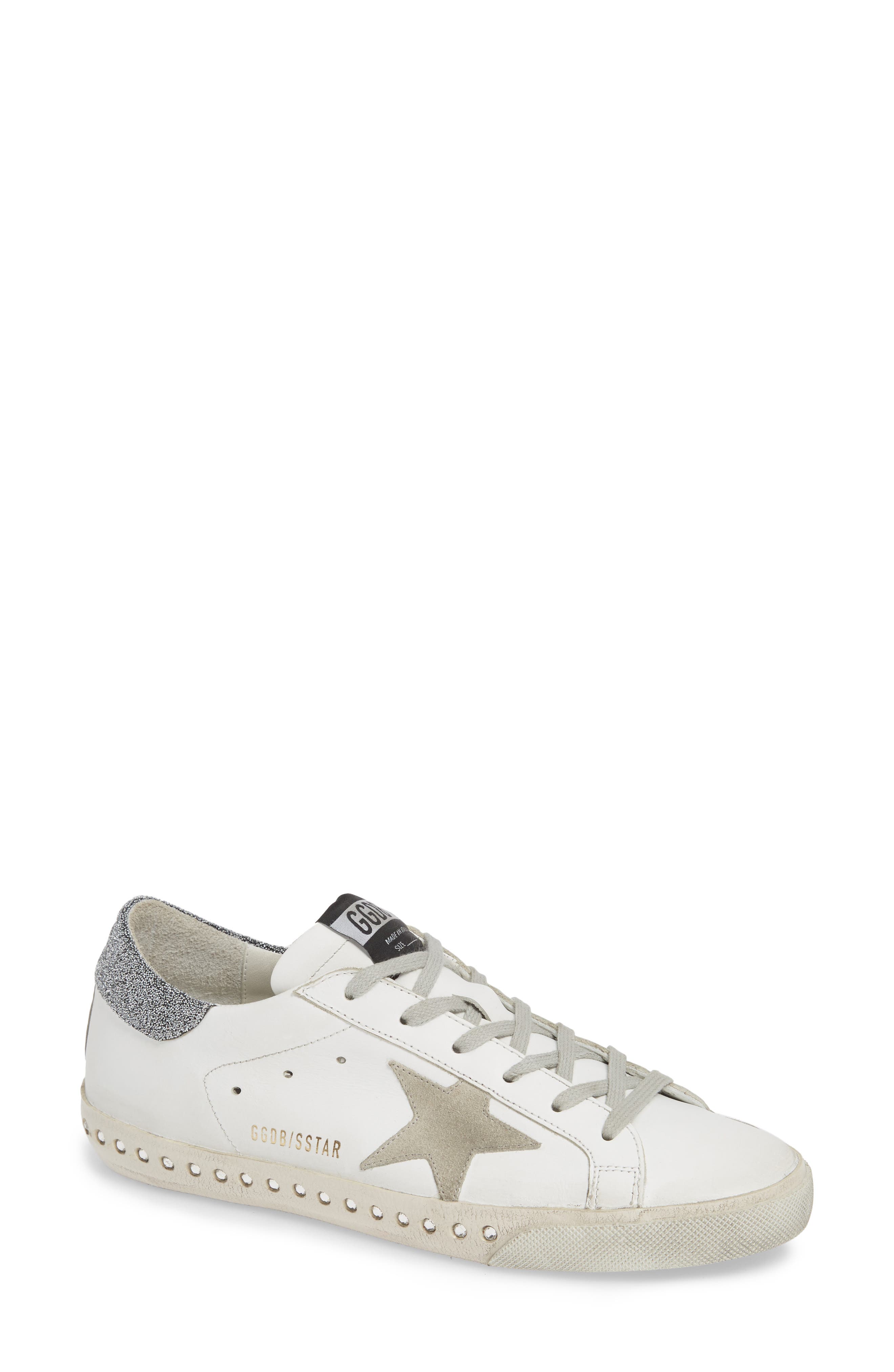 Golden Goose Superstar Crystal Embellished Sneaker, Main, color, 