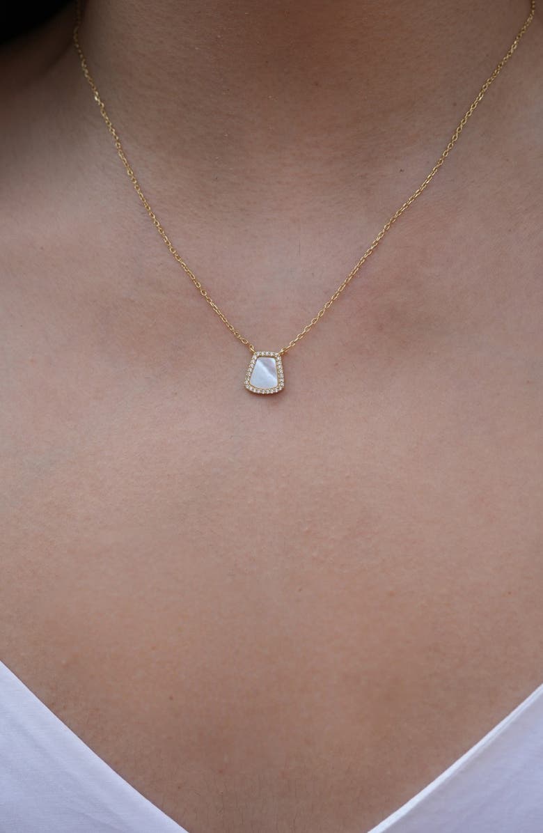ARGENTO VIVO Pavé Crystal Mother-of-Pearl Pendant Necklace, Alternate, color, Gold