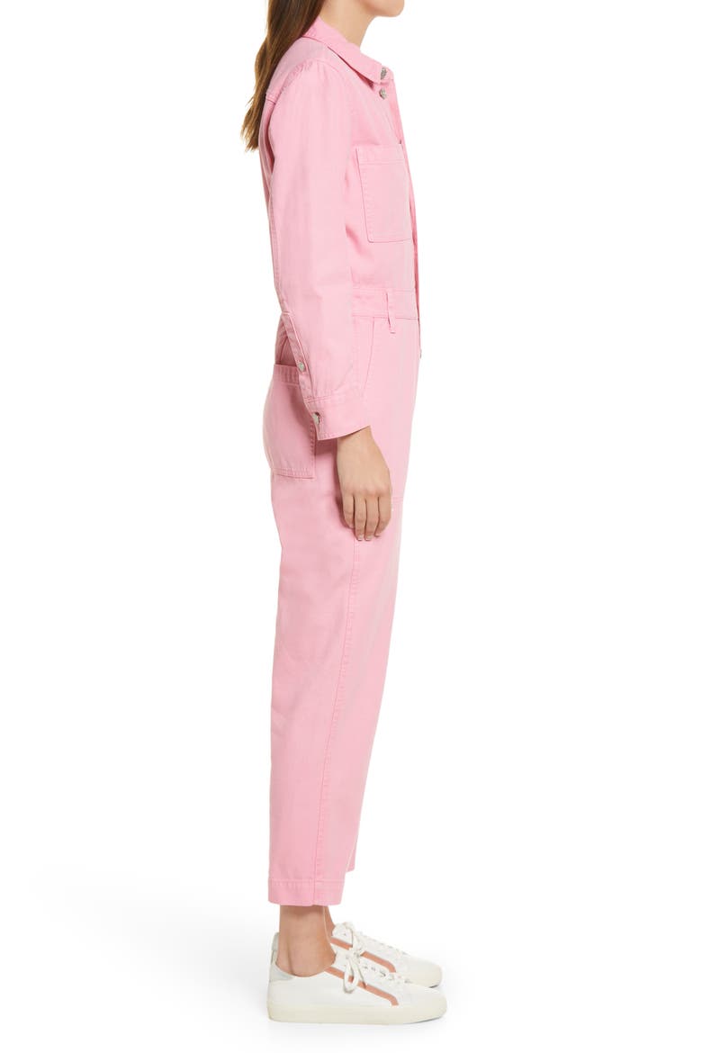 Women's Garment Dyed Relaxed Coverall Jumpsuit, Alternate, color, AZALEA