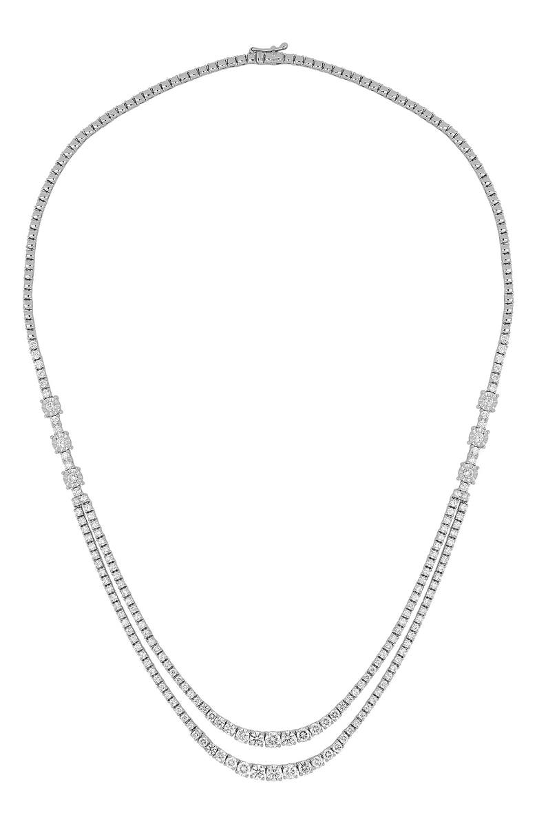 Bony Levy Audrey Layered Diamond Tennis Necklace, Main, color, 18K White Gold