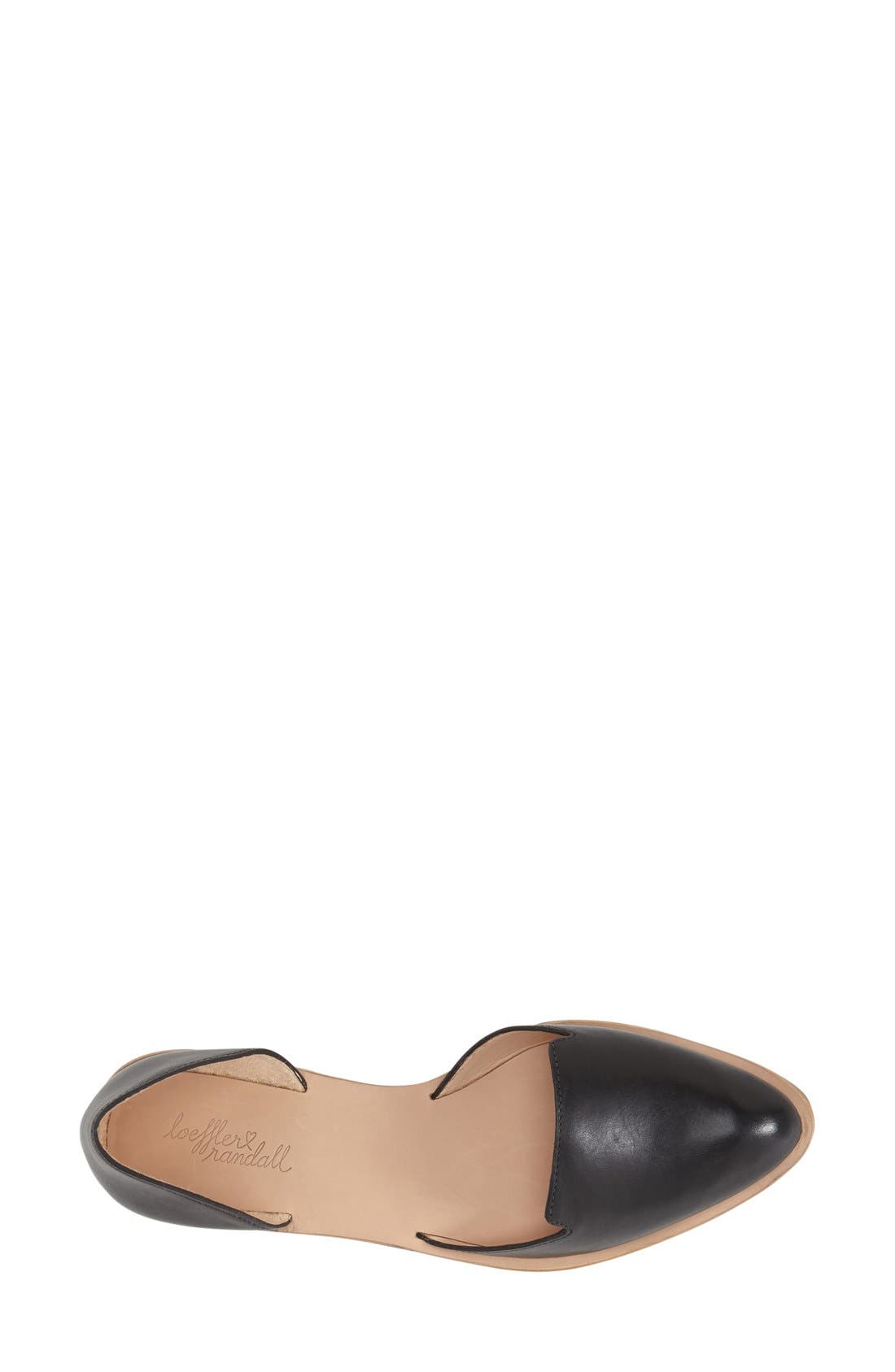 Loeffler Randall 'Prue' Pointy Toe d'Orsay Leather Flat, Alternate, color, 