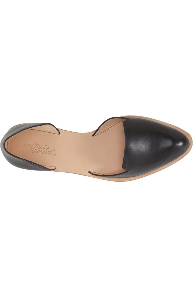 Loeffler Randall 'Prue' Pointy Toe d'Orsay Leather Flat, Alternate, color,