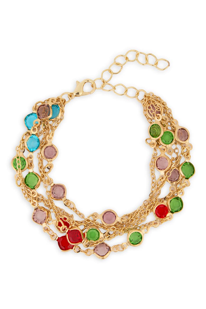 Multi Chain Crystal Bracelet, Main, color, MULTI