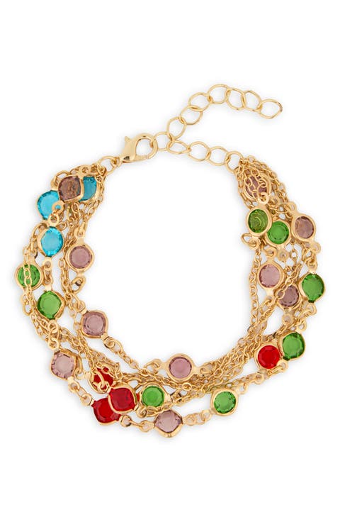 Crystal Layered Chain Bracelet