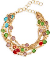 SAACHI Crystal Layered Chain Bracelet