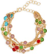 SAACHI Crystal Layered Chain Bracelet