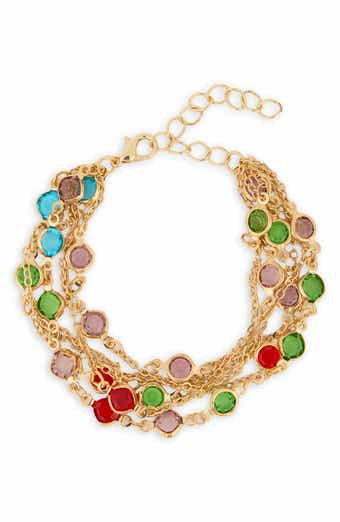 SAACHI Crystal Layered Chain Bracelet