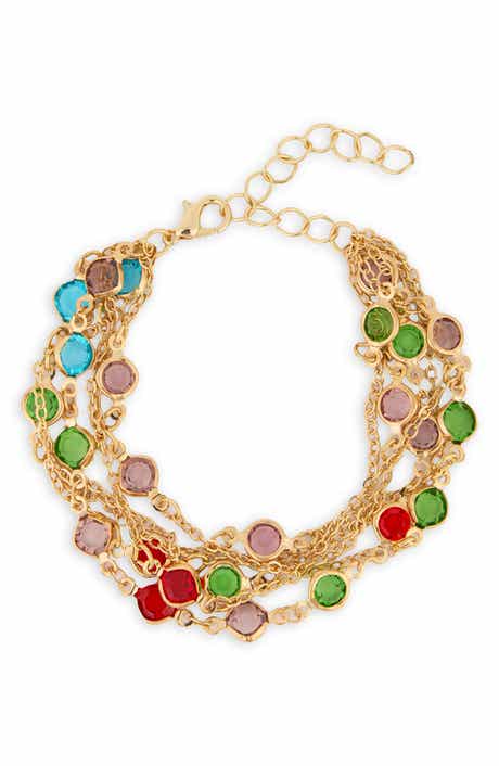 SAACHI Crystal Layered Chain Bracelet