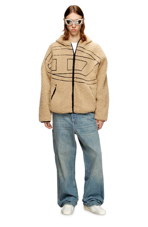 Diesel ® S-zat Oversize Fleece Zip Hoodie In Gold