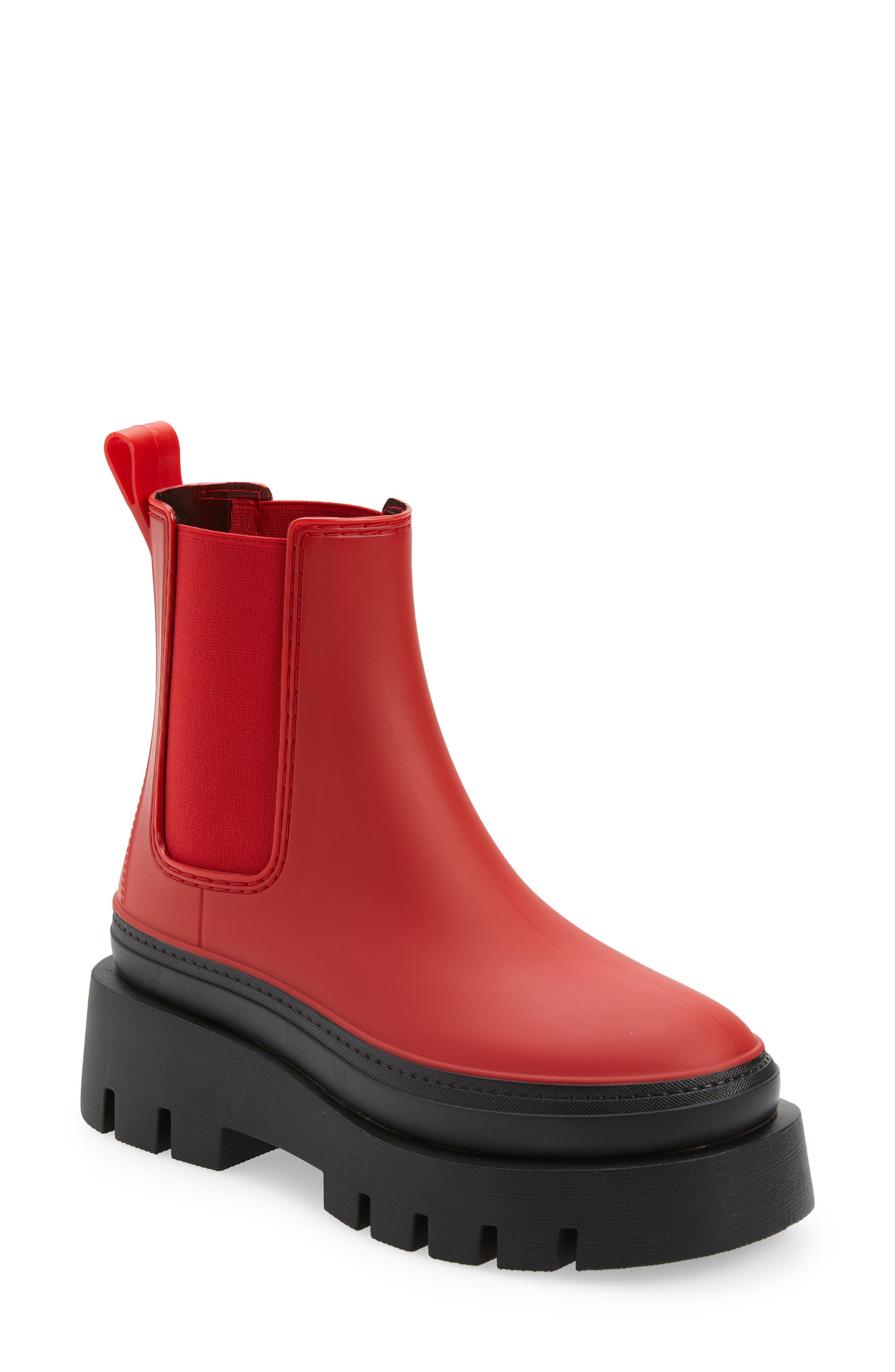 Rain-Storm Platform Chelsea Boot, Main, color, RED BLACK