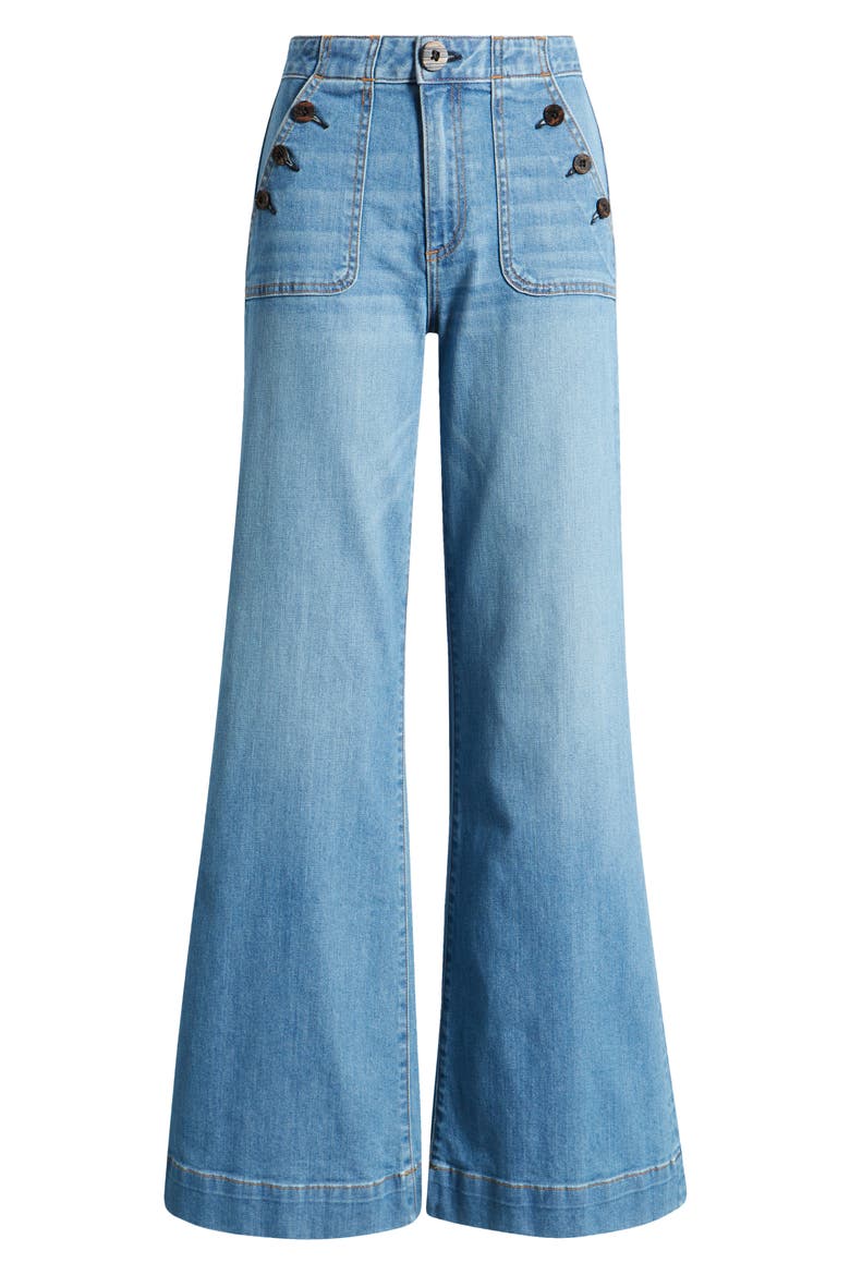 Brick House Wide Leg Sailor Jeans, Alternate, color, HARBOUR
