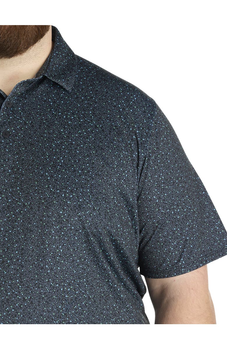 Callaway Big & Tall Performance Micro Floral Polo Shirt, Alternate, color, Caviar