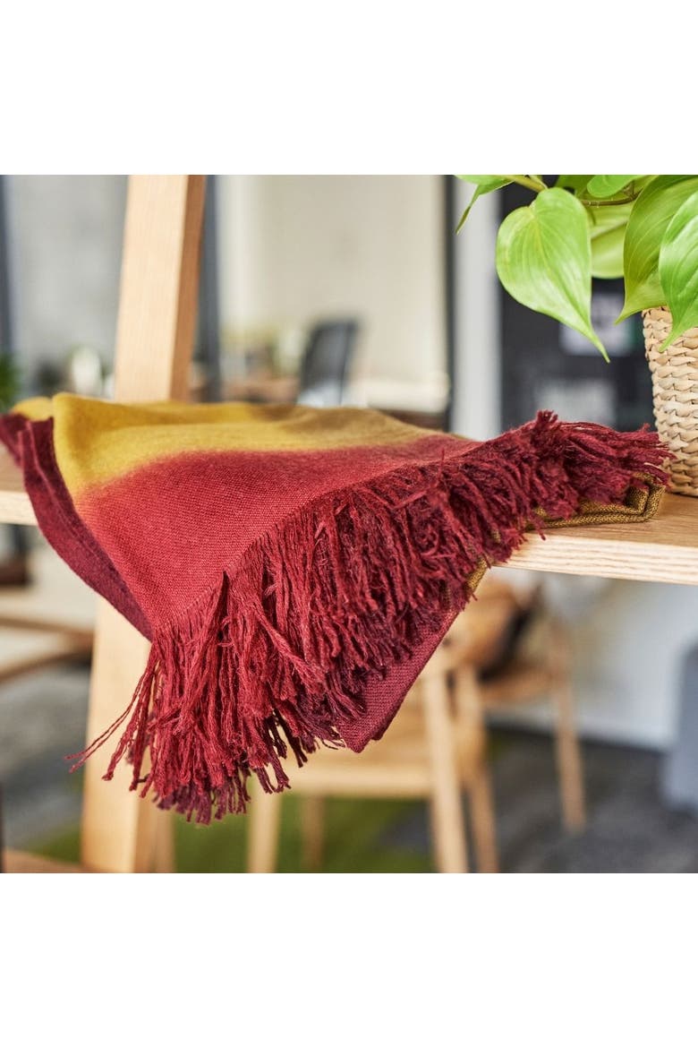 Merino Ombre Handloom Throw Blanket Scarf, Alternate, color, Marigold Ombre