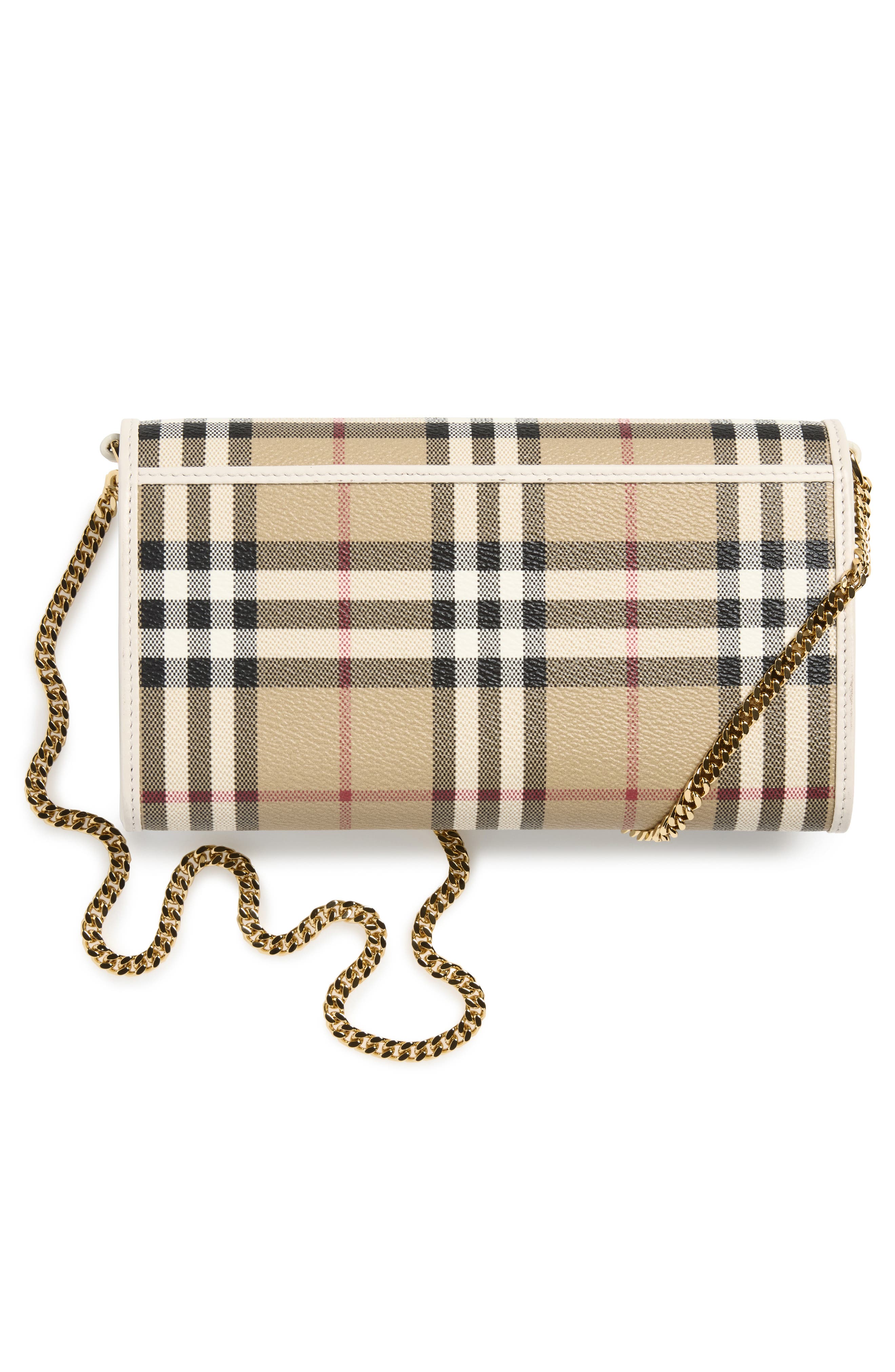 Check Chain Strap Wallet, Alternate, color, VNTG CHK/ SOAP
