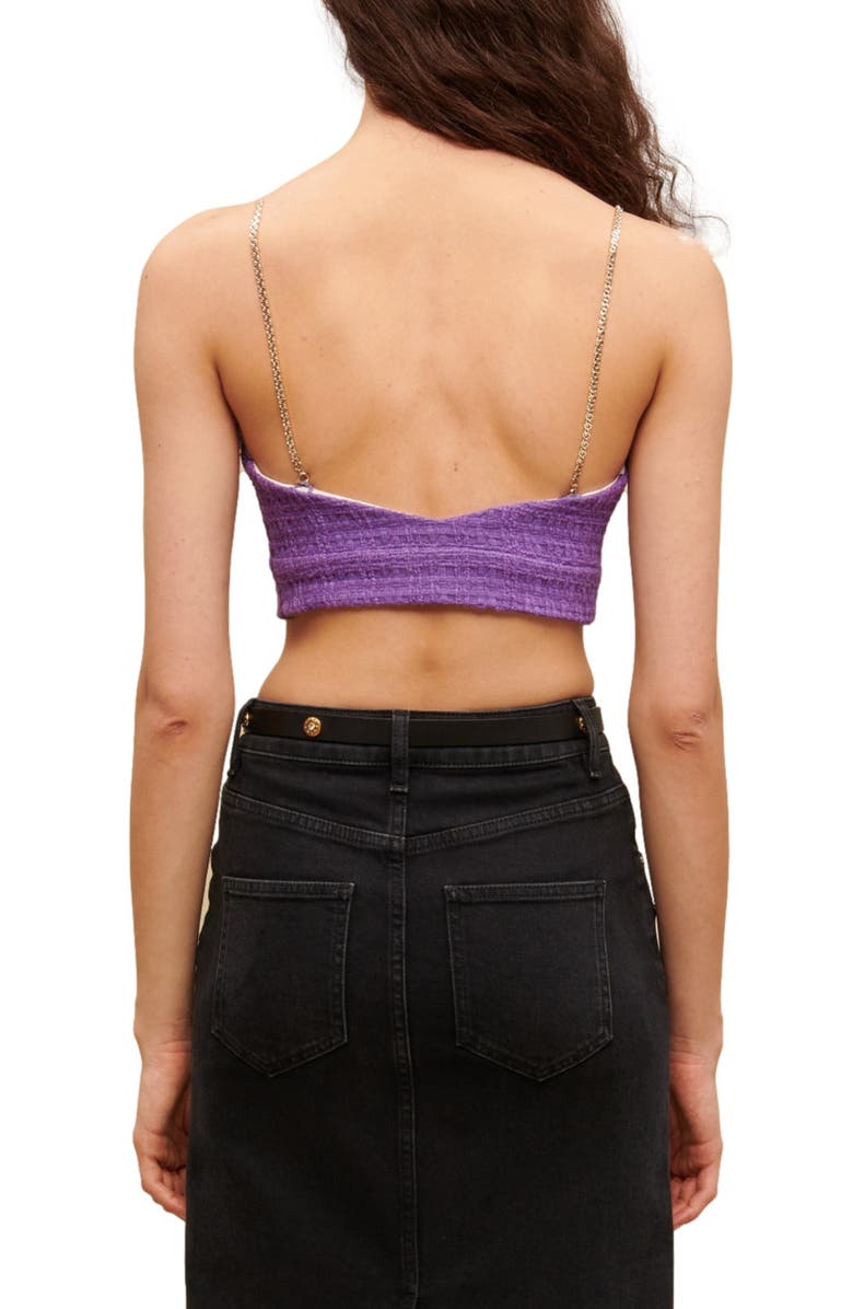 maje Lapraia Crop Chain Strap Camisole, Alternate, color, Purple