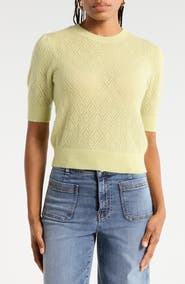 FRAME The Delicate Cashmere Short Sleeve Sweater