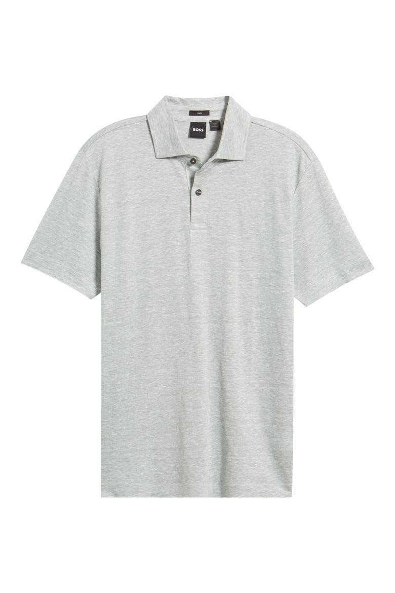 Press Heathered Linen Piqué Polo, Alternate, color, OPEN GREEN