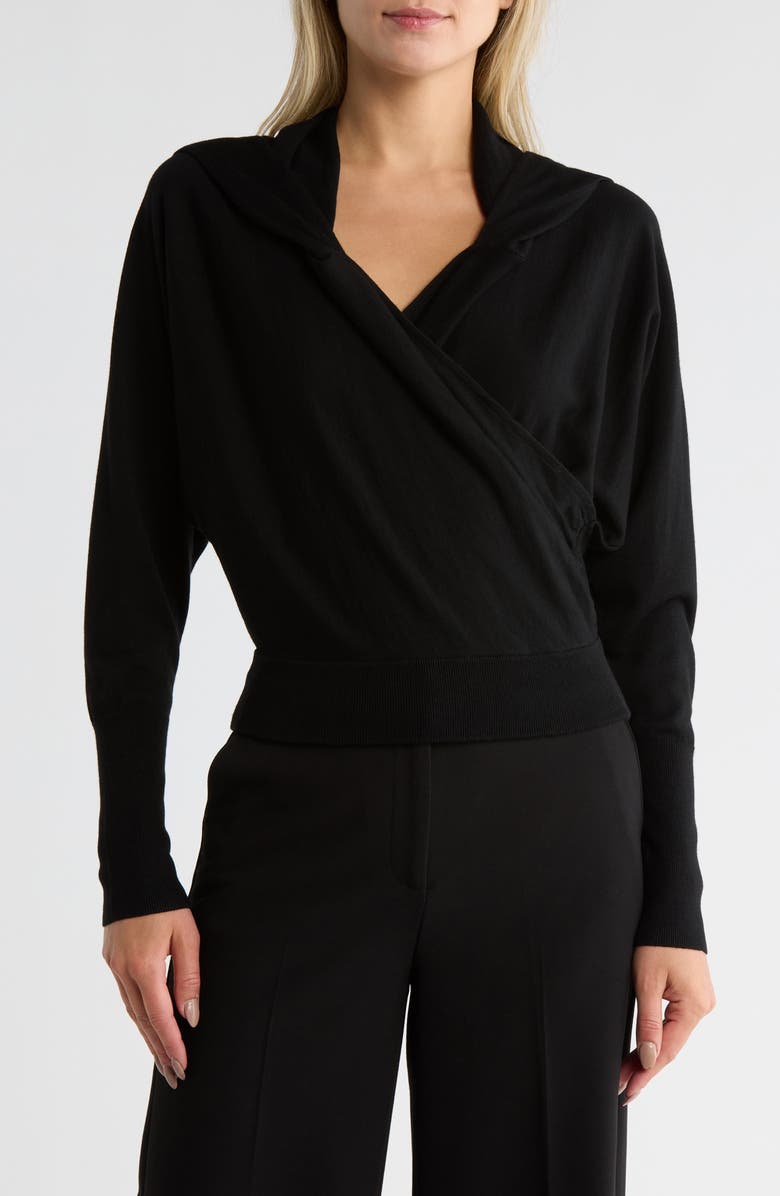 Simkhai Riley Merino Wool Surplice Hoodie, Main, color, 