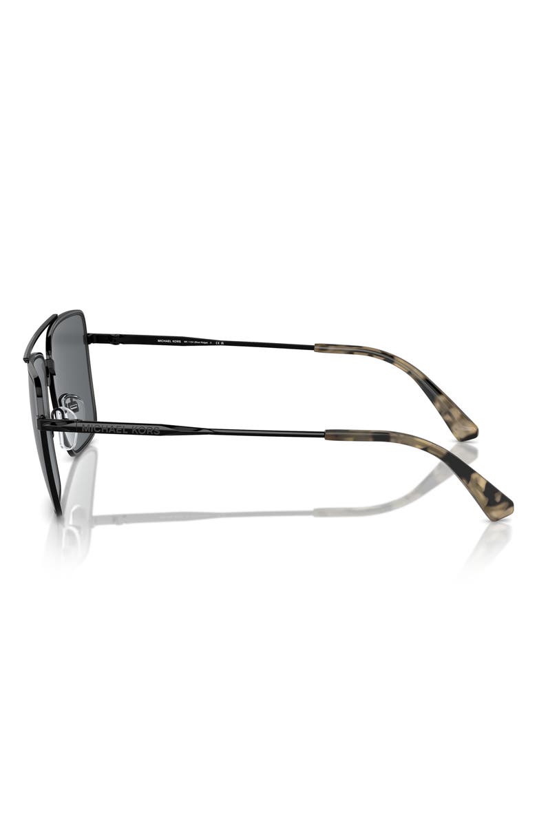 Michael Kors Blue Ridge 58mm Square Sunglasses, Alternate, color, Shiny Black / Dark Grey Solid