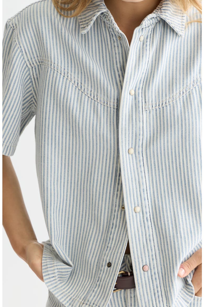 Stripe Denim Shirt, Alternate, color, INDIGO STRIPE