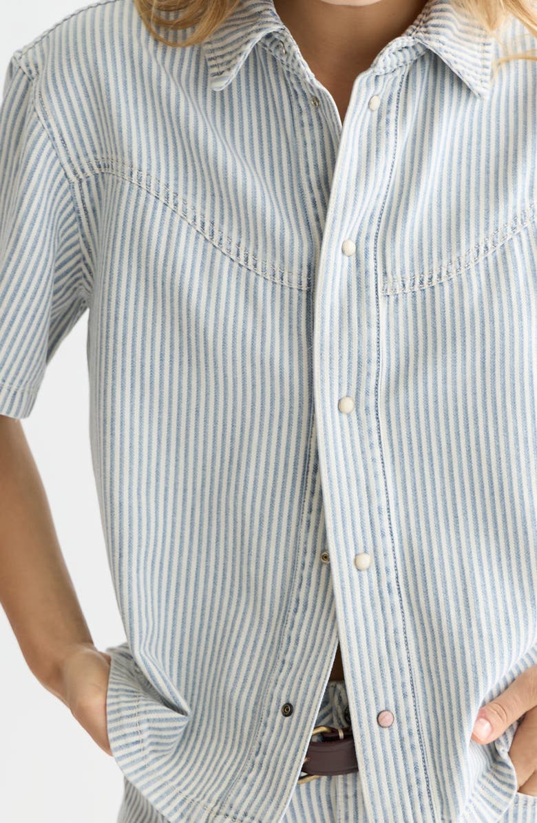 Scotch & Soda Stripe Denim Shirt, Alternate, color, Indigo Stripe