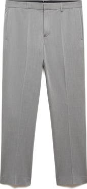 MANGO Superslim Fit Flat Front Stretch Dress Pants