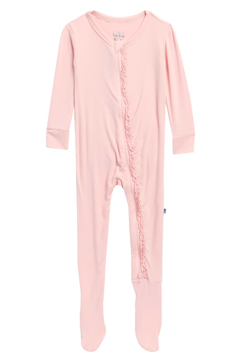 Kids' Ruffle Footie Pajamas, Main, color, BABY ROSE