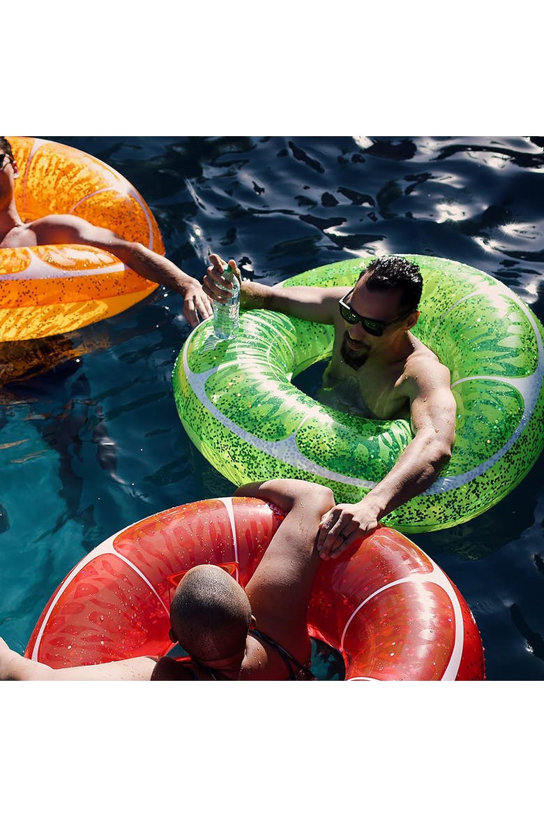 Coconut Float Green Glitter Inflatable Pool Float, Alternate, color, Green