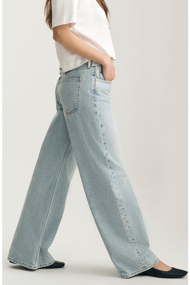 Sandy Low Waist Wide Leg Jeans, Alternate, color, BLEACHED CLASSIC DENIM