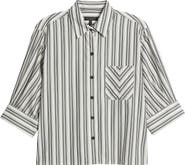 rag & bone Lucia Stripe Cotton Poplin Button-Up Shirt