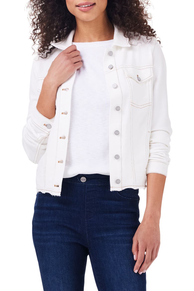 French Terry Trucker Jacket, Main, color, PAPER WHITE