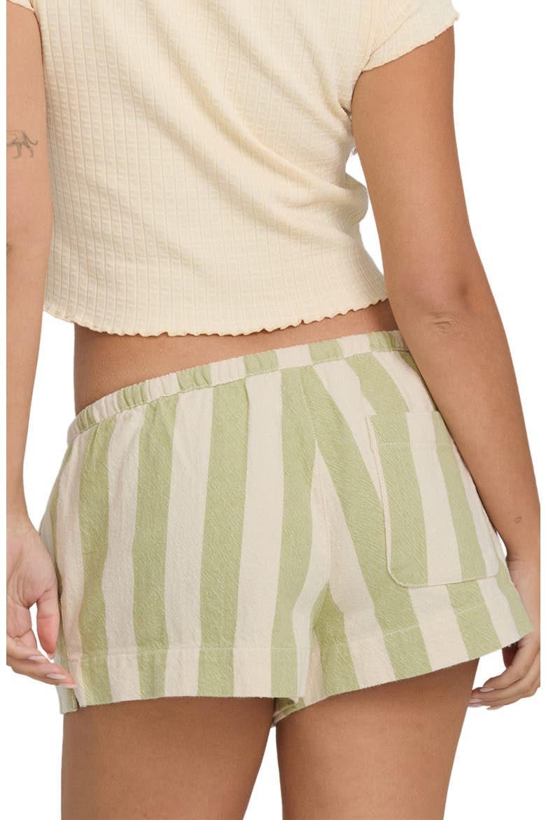 Low Tide Stripe Cotton Drawstring Shorts, Alternate, color, CACTUS