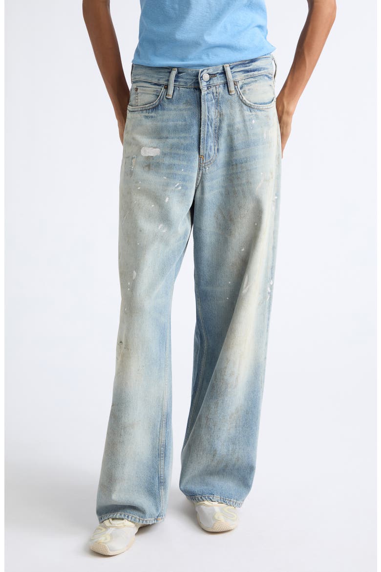 1981 Trafalgar Distressed Organic Cotton & Lyocell Denim Wide Leg Jeans, Main, color, LIGHT BLUE