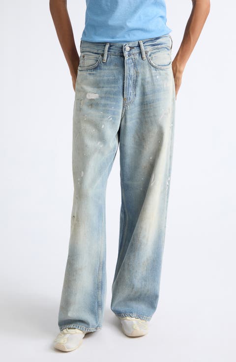 1981 Trafalgar Distressed Organic Cotton & Lyocell Denim Wide Leg Jeans