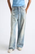 Acne Studios 1981 Trafalgar Distressed Organic Cotton & Lyocell Denim Wide Leg Jeans
