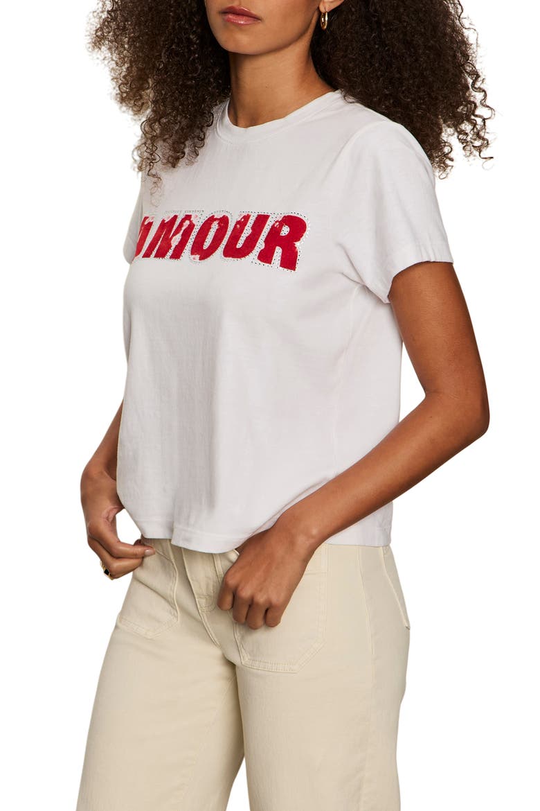 Organic Cotton T-Shirt, Alternate, color, WHITE/ CHERRY LACQUER