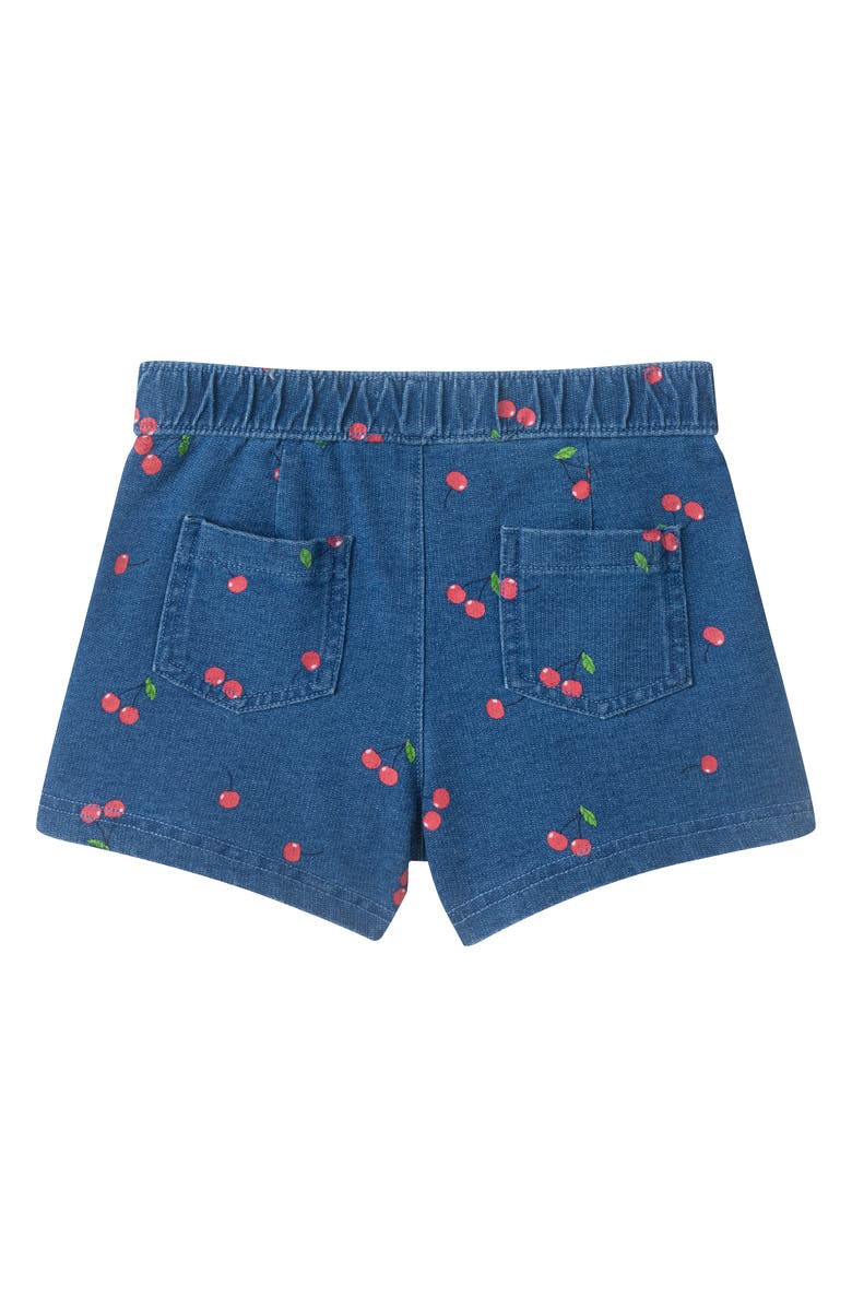 Andy & Evan Kids' Knit Denim Shorts, Alternate, color, Bla- Blue Cherry
