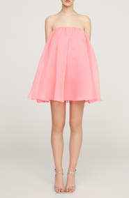 HALSTON Charlie Strapless Textured Organza Minidress