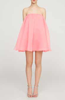 HALSTON Charlie Strapless Textured Organza Minidress