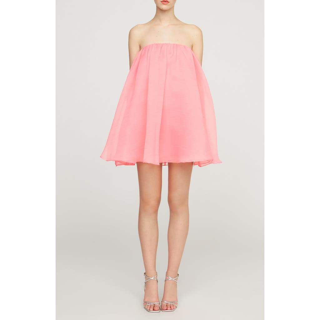 HALSTON HALSTON CHARLIE STRAPLESS TEXTURED ORGANZA MINIDRESS