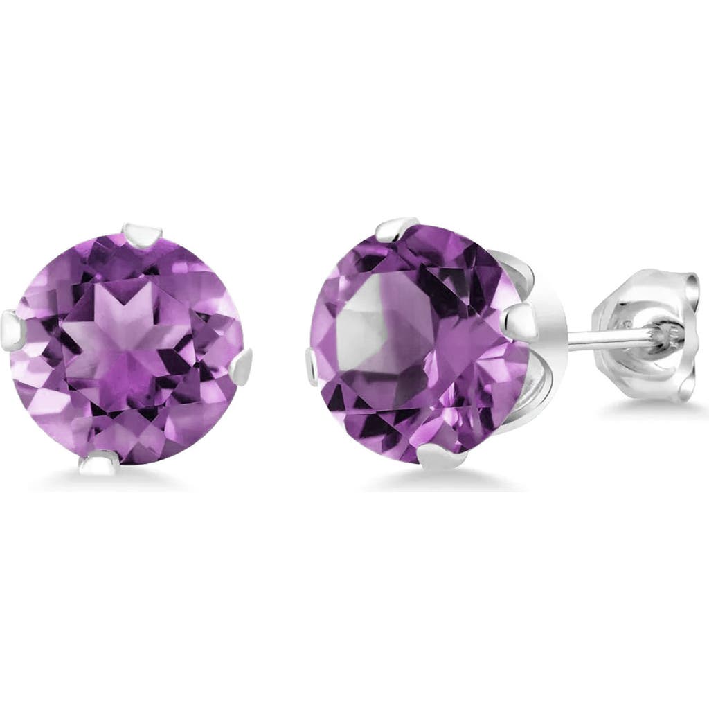 A & M A&m Round Cubic Zirconia Birthstone Stud Earrings In Alexandrite