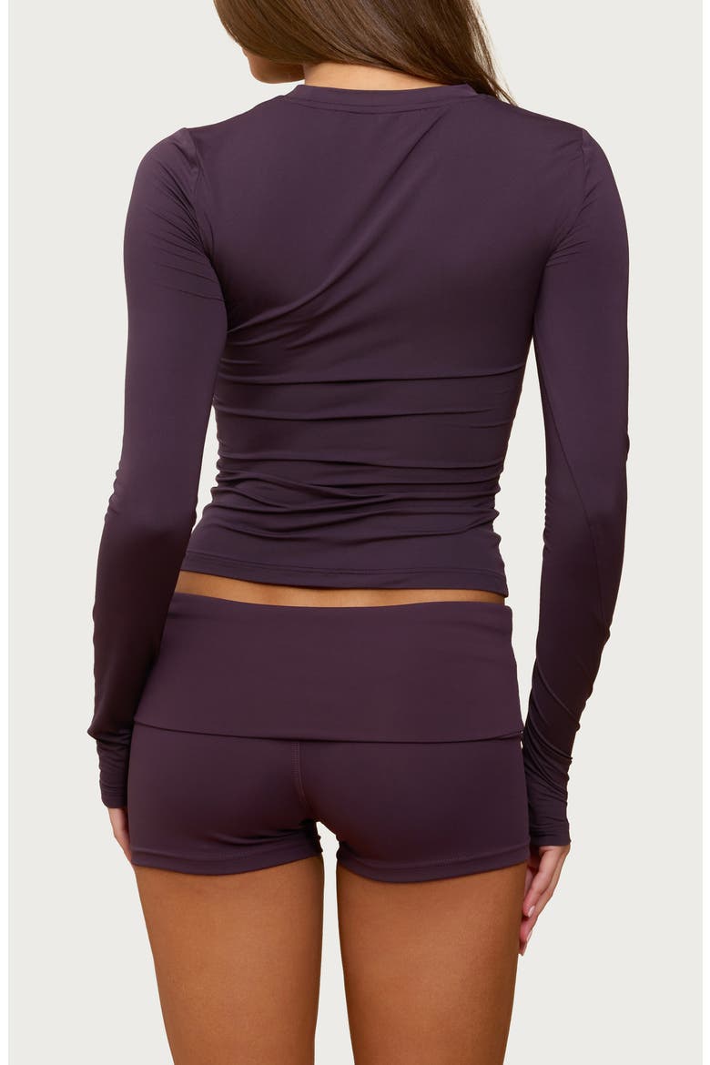 Lannie Long Sleeve Crop Top, Alternate, color, PLUM