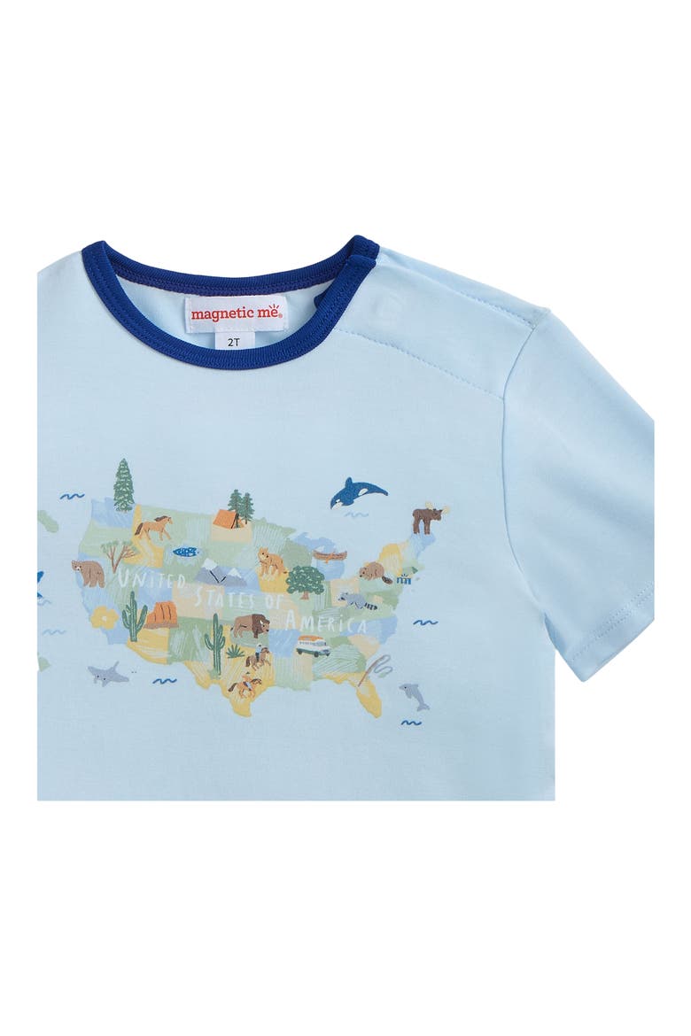 Kids' America the Beautiful Graphic T-Shirt & Shorts Set, Alternate, color, BLUE