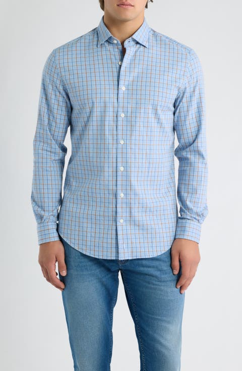 Chestnut Pane Long Sleeve Button Down Shirt