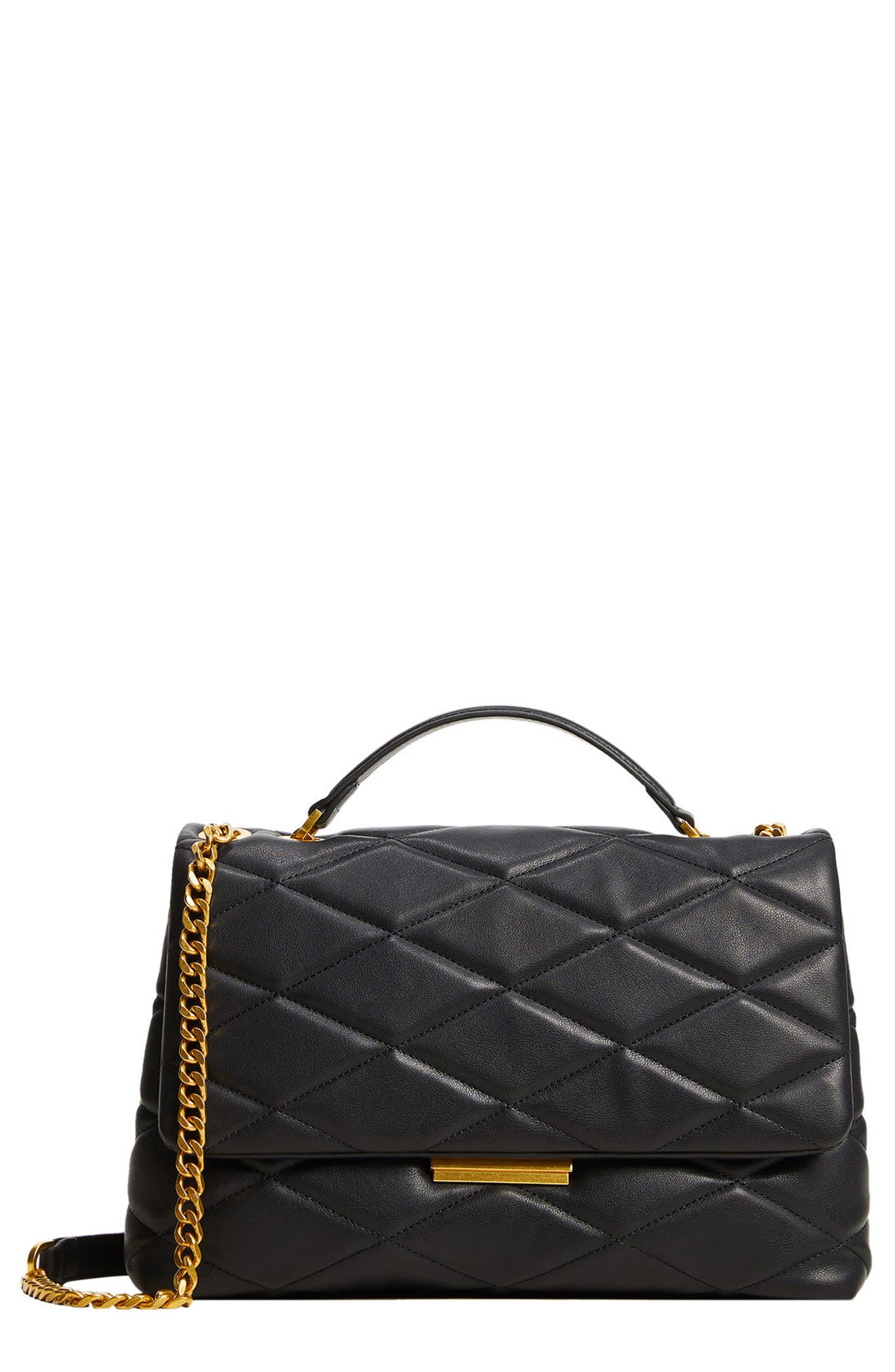 MANGO Quilted Faux Leather Shoulder Bag, Main, color, 