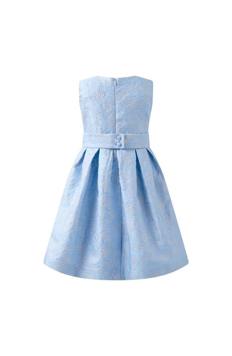 Rachel Riley Blue Damask Party Dress, Alternate, color, Blue