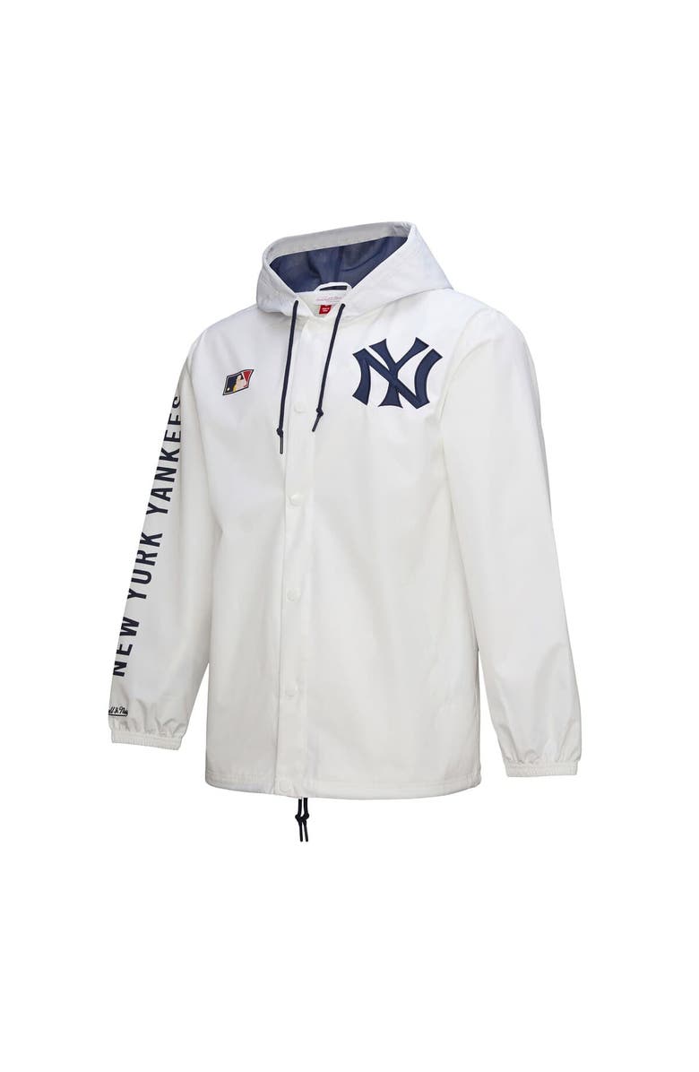 Mitchell & Ness Men's Mitchell & Ness White New York Yankees Vintage Full-Snap Hooded Coaches Jacket, Alternate, color, 