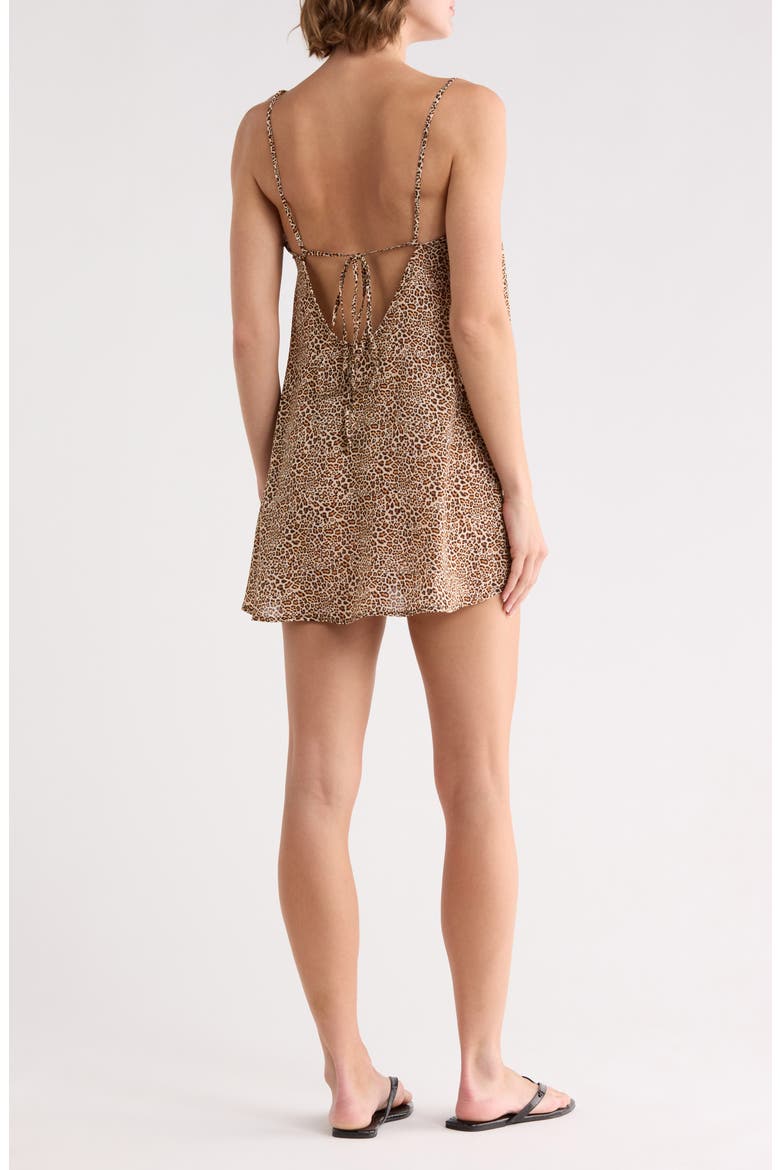 Guilia Animal Print Cover-Up Dress, Alternate, color, BROWN