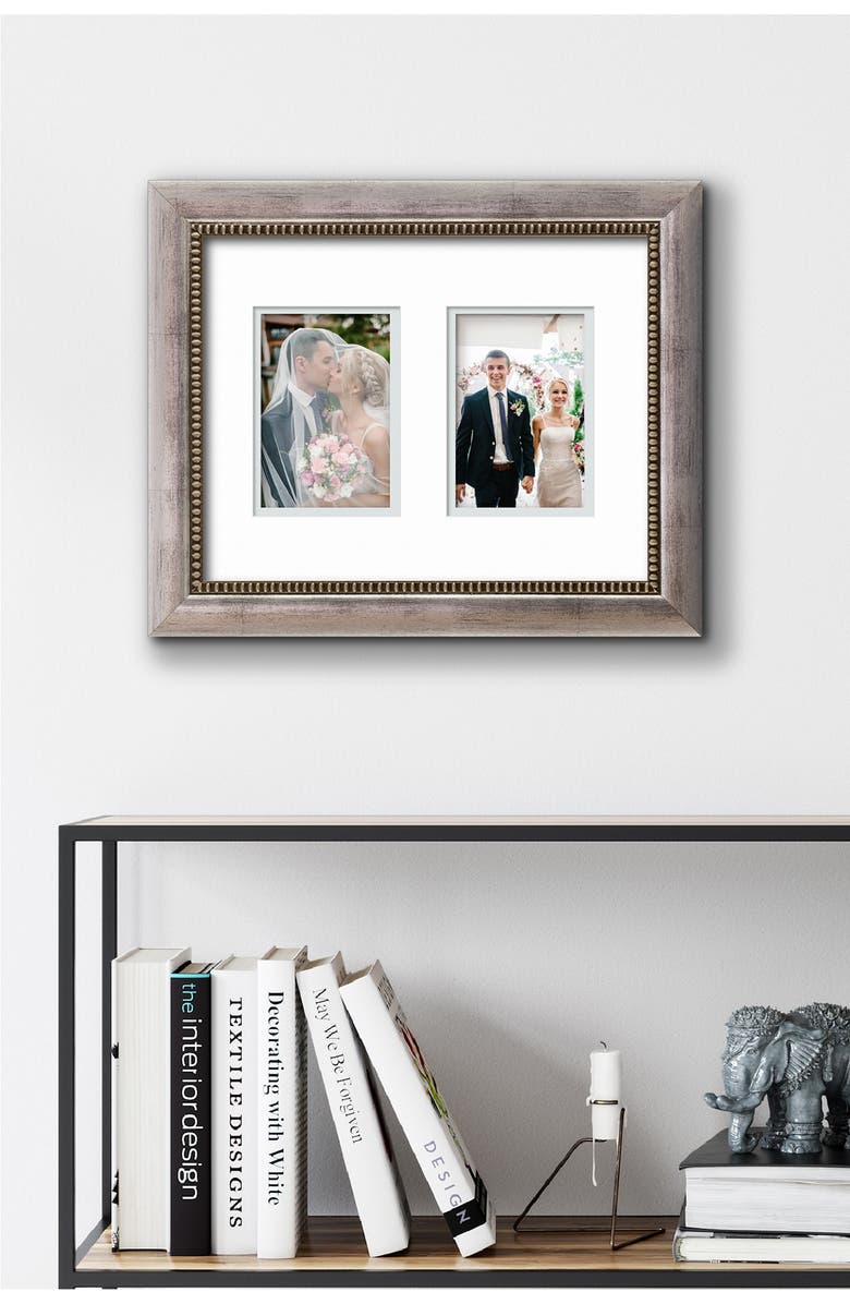 COURTSIDE MARKET Tempo Collection Modern Silver/Silver 11x14 2-4x6 Openings Collage Frame, Alternate, color,